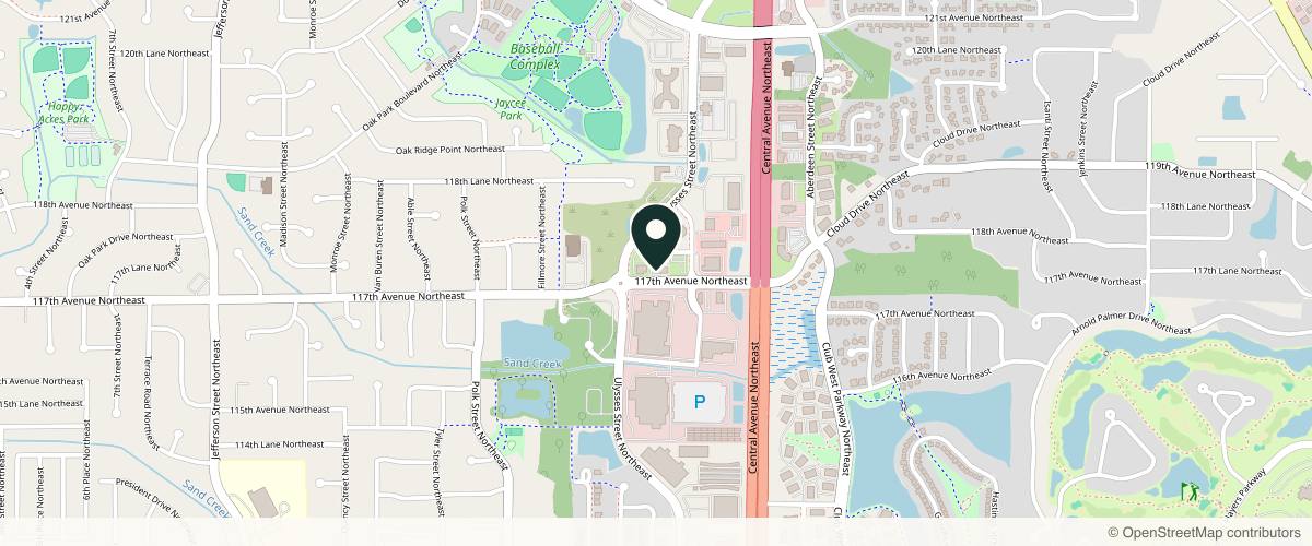 Map showing the exact location of Skin Med Spa at 11724 Ulysses Ln NE Ste 120, Blaine, MN 55434, USA
