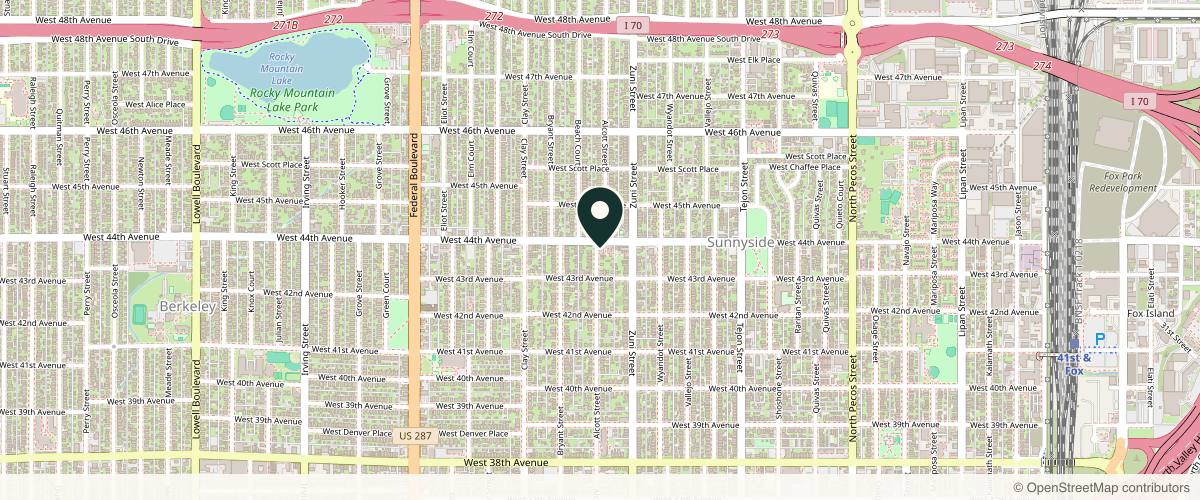 Map showing the exact location of Skin Mix - Med Spa Denver at 4350 Alcott St, Denver, CO 80211, USA