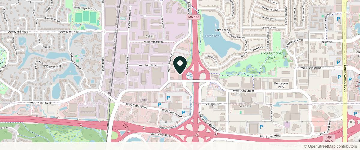 Map showing the exact location of Skin MPLS at 5100 Edina Industrial Blvd #238, Edina, MN 55439, USA