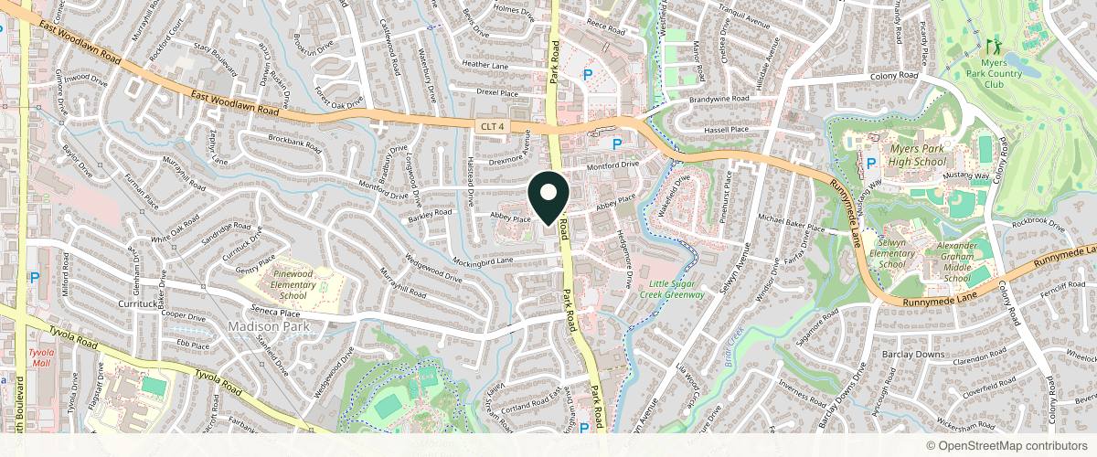 Map showing the exact location of Skin Pharm at 4600 Park Rd Ste 450, Charlotte, NC 28209, USA
