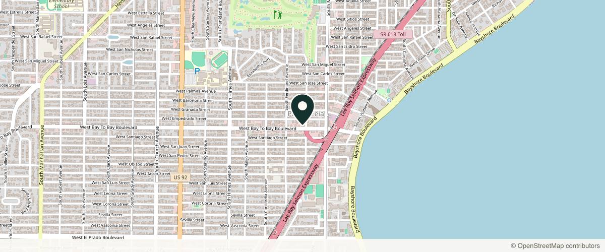 Map showing the exact location of Skin Radiance Med Spa at 3211 W Bay to Bay Blvd, Tampa, FL 33629, USA