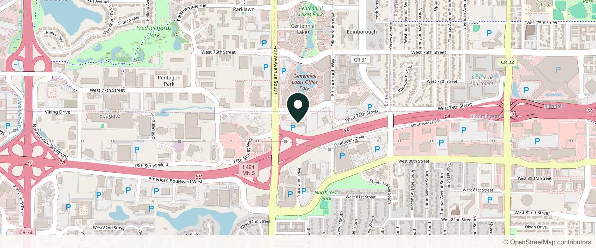 Map showing the exact location of Skin Rejuvenation Clinic PA at 3601 Minnesota Dr Suite 100, Edina, MN 55435, USA