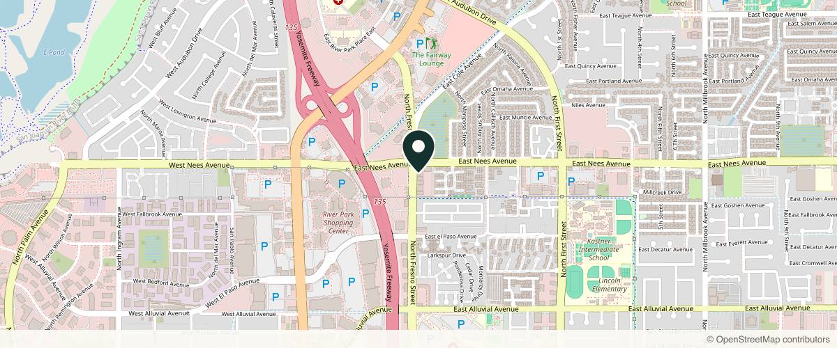 Map showing the exact location of Skin Remedy Aesthetics at 7750 N Fresno St Ste 104, Fresno, CA 93720, USA