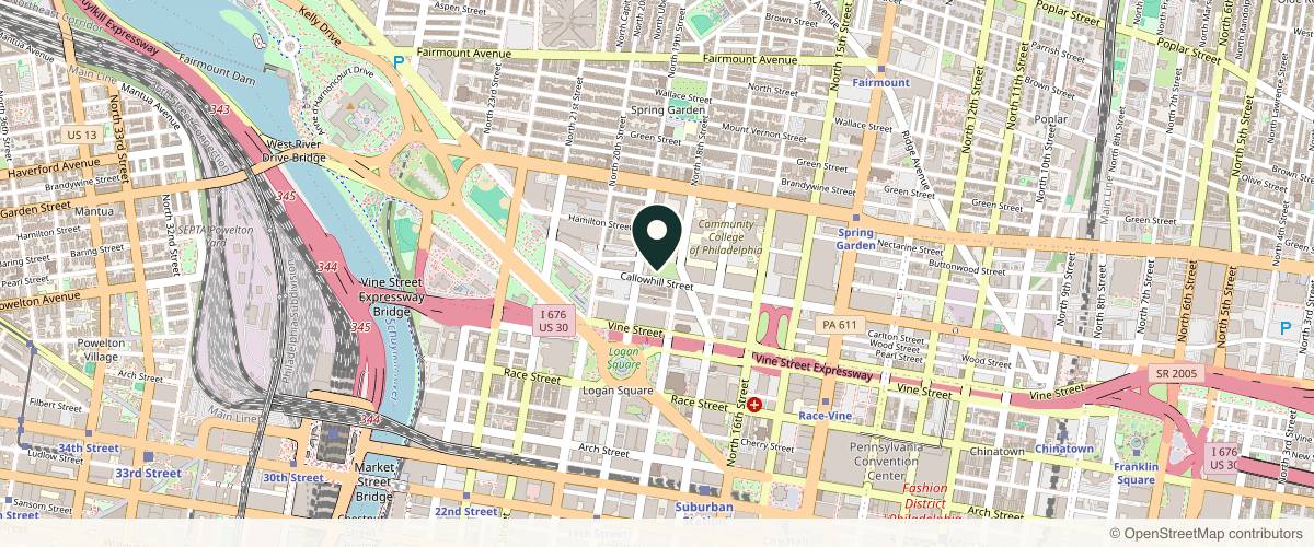 Map showing the exact location of Skin Retreat Medspa at 1825 Callowhill St c2, Philadelphia, PA 19130, USA