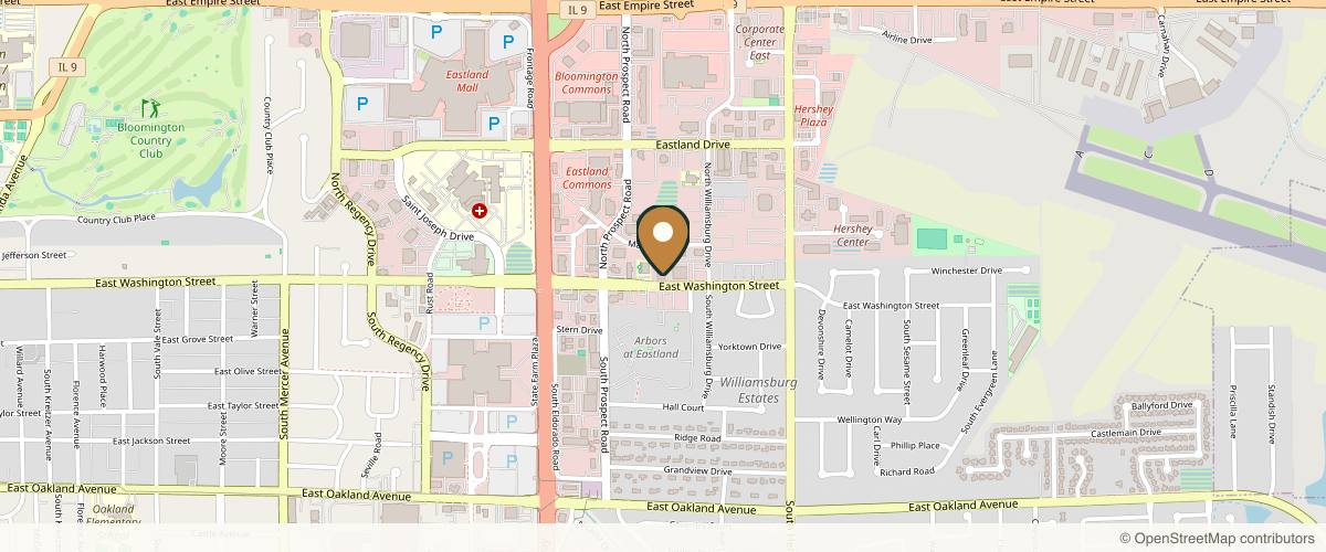 Map showing the exact location of Skin Ritual Facial Lab at 2412 E Washington St Suite 8A, Bloomington, IL 61704, USA