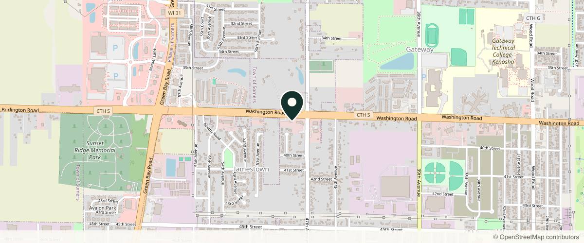 Map showing the exact location of Skin R.N. at 4801 Washington Rd, Kenosha, WI 53144, USA