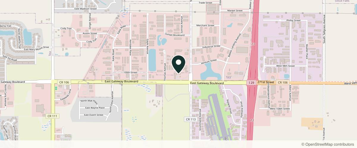 Map showing the exact location of Skin Sanctuary Wellness Spa & Aesthetic Studio at 46994 271st St Suites A & B, Tea, SD 57064, USA