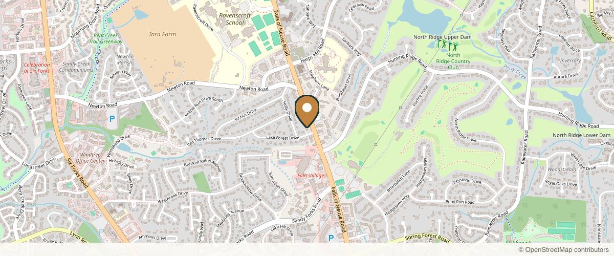 Map showing the exact location of Skin Sense A Day Spa at 6801 Falls of Neuse Rd #130, Raleigh, NC 27615, USA