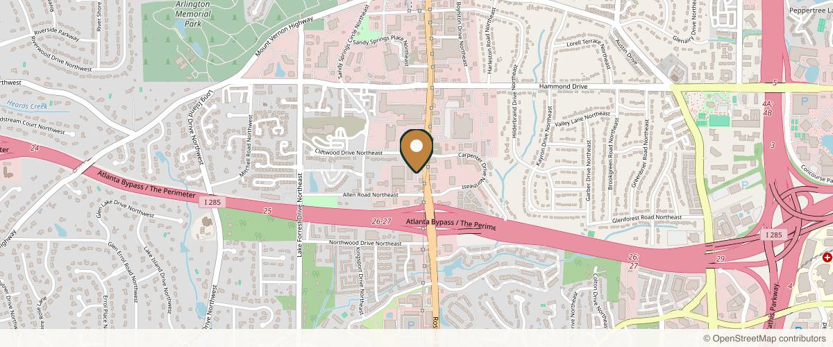Map showing the exact location of Skin Social Medical Spa at 5840 Roswell Rd #900, Sandy Springs, GA 30328, USA