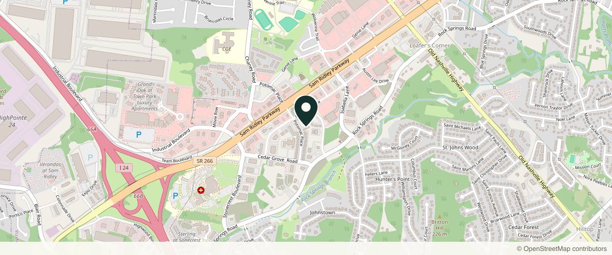 Map showing the exact location of Skin Solution Dermatology - Smyrna at 617 Potomac Pl #402, Smyrna, TN 37167