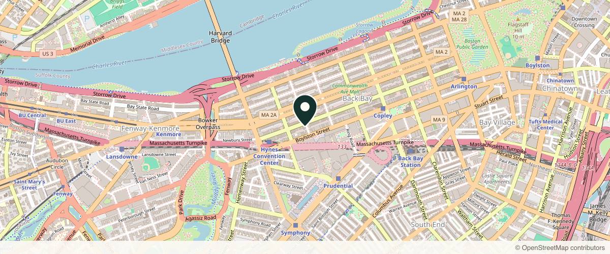 Map showing the exact location of Skin Spa New York - Back Bay at 284 Newbury St Fl 3, Boston, MA 02115, USA