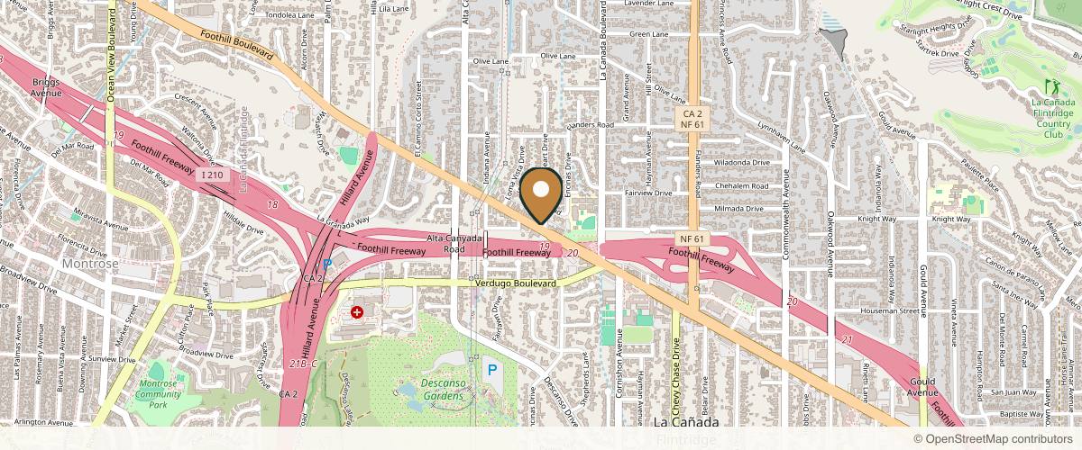 Map showing the exact location of Skin Specifics at 1345 Foothill Blvd, La Cañada Flintridge, CA 91011, USA