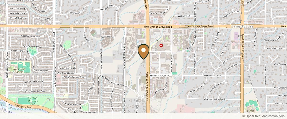Map showing the exact location of Skin Spectrum Dermatology Tucson at 6127 N La Cholla Blvd #101, Tucson, AZ 85741, USA