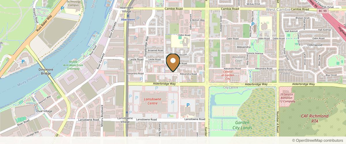 Map showing the exact location of SKIN STUDIO MD+ by SENNIYO at 8391 Alexandra Rd #2180, Richmond, BC V6X 1C3, Canada