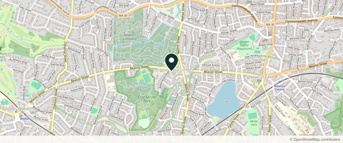 Map showing the exact location of Skin Tight MedSpa Newton at 1126 Beacon St, Newton, MA 02461, USA