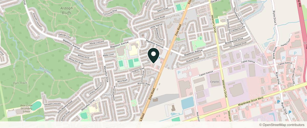 Map showing the exact location of Skin Vitality Medical Clinic Barrie at 555 Essa Rd #28, Barrie, ON L4N 6A9, Canada