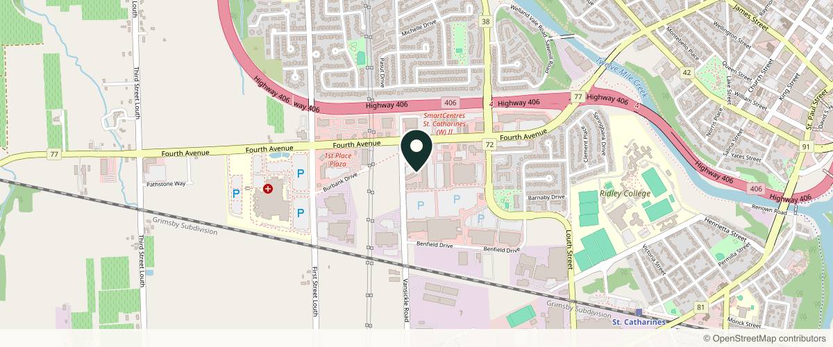 Map showing the exact location of Skin Vitality Medical Clinic of St Catharines at 436 Vansickle Rd #3, St. Catharines, ON L2S 0A4, Canada