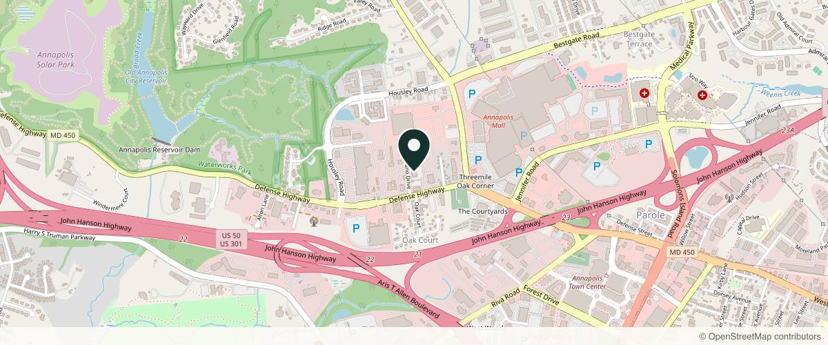 Map showing the exact location of Skin Wellness MD at 127 Lubrano Dr #101, Annapolis, MD 21401, USA