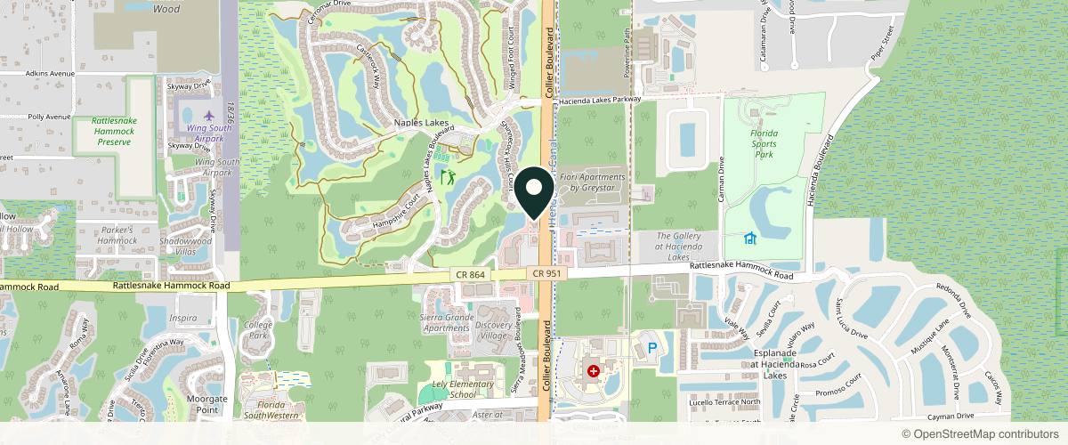 Map showing the exact location of Skin Wellness Physicians at 8625 Collier Blvd, Naples, FL 34114