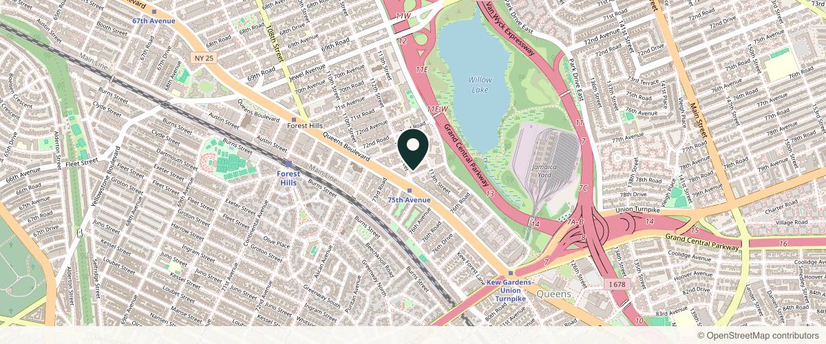 Map showing the exact location of Skincare Sommelier Beauty Lab & Med Spa at 112-05 75th Ave Ground Floor, Forest Hills, NY 11375, USA