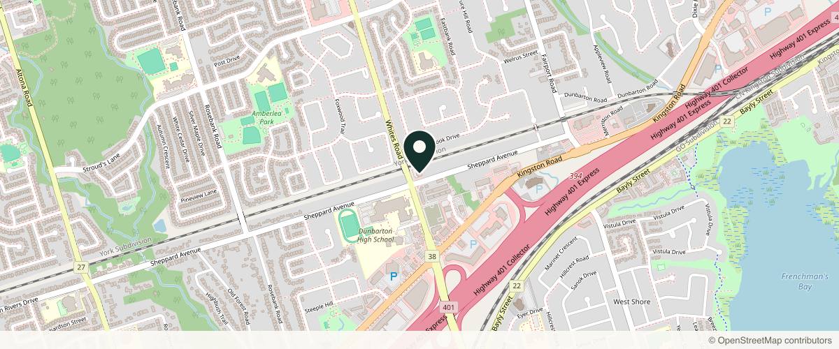 Map showing the exact location of Skincarebynicole | Laser & Facial Clinic at 720 Sheppard Ave Unit 7, Pickering, ON L1V 1G5, Canada
