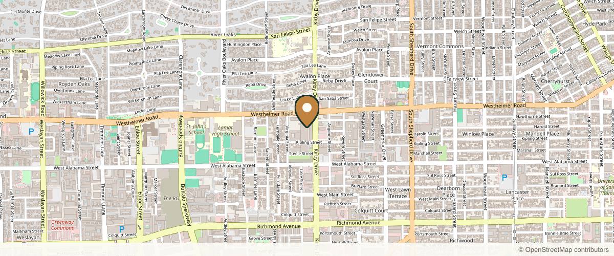 Map showing the exact location of SkinCeuticals SkinLab by Dr. Roth – Houston at 2800 Kirby Dr B224, Houston, TX 77098, USA
