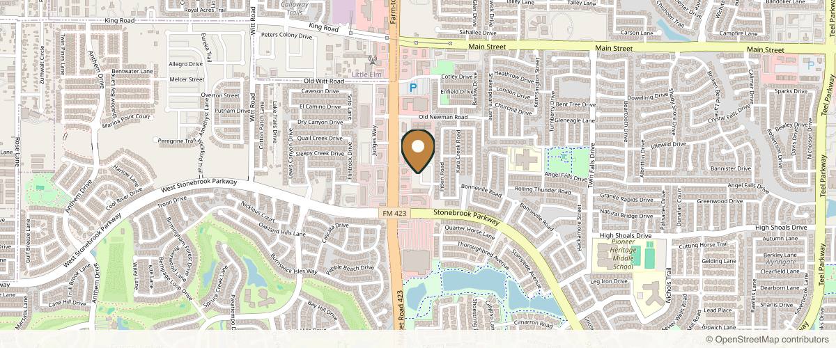Map showing the exact location of SkinChic Aesthetics at 400 Stonebrook Pkwy #801, Frisco, TX 75036, USA