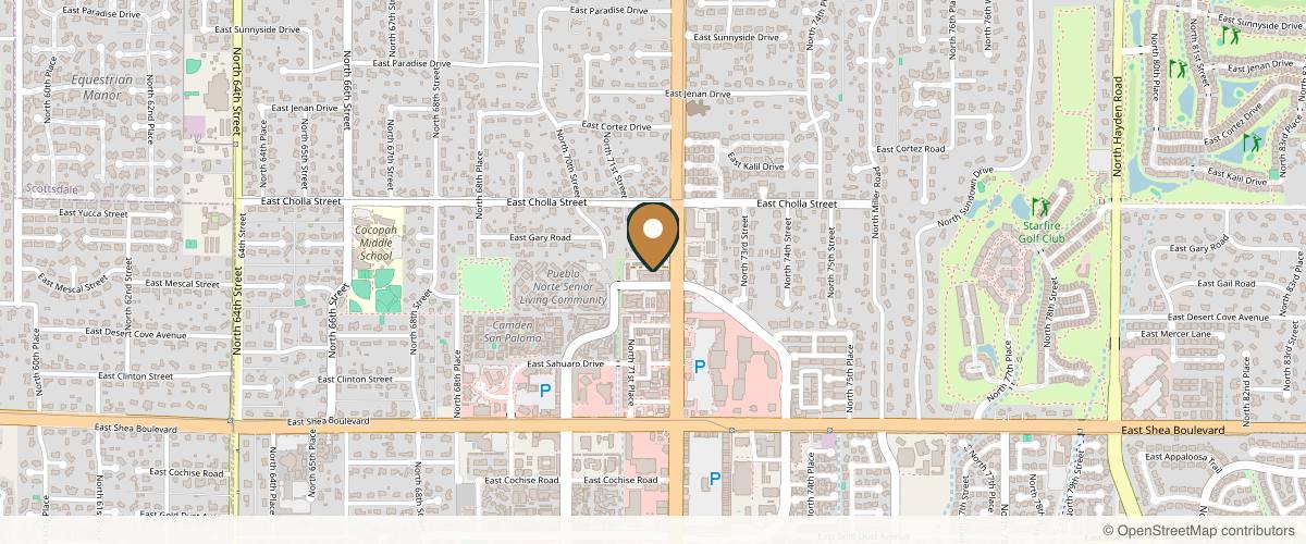 Map showing the exact location of Skindale Medspa at 11000 N Scottsdale Rd Ste 160, Scottsdale, AZ 85254, USA