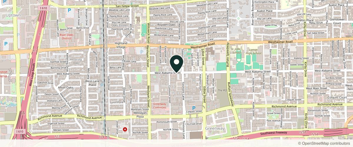 Map showing the exact location of Skinful Aesthetics at 3701 W Alabama St #300, Houston, TX 77027, USA