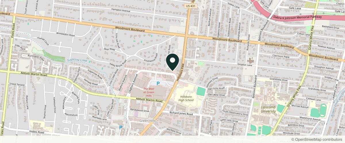 Map showing the exact location of SKINHAUS Beauty at 2103 Crestmoor Rd First Floor, Nashville, TN 37215, USA