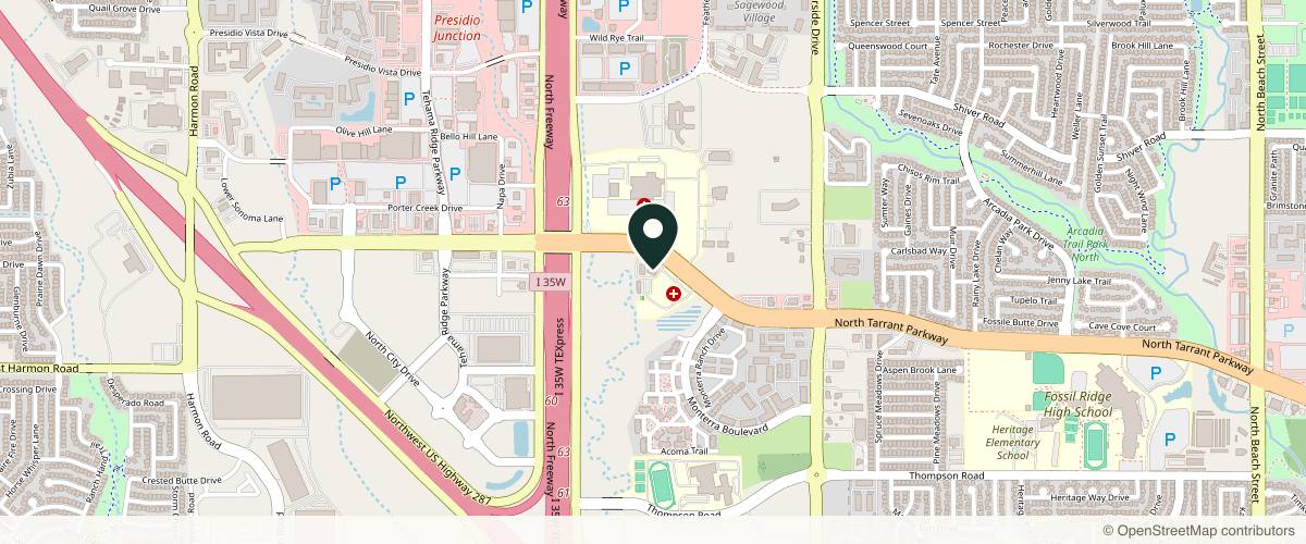 Map showing the exact location of Skinique Med Spa & Wellness at 3160 N Tarrant Pkwy #404, Fort Worth, TX 76177, USA
