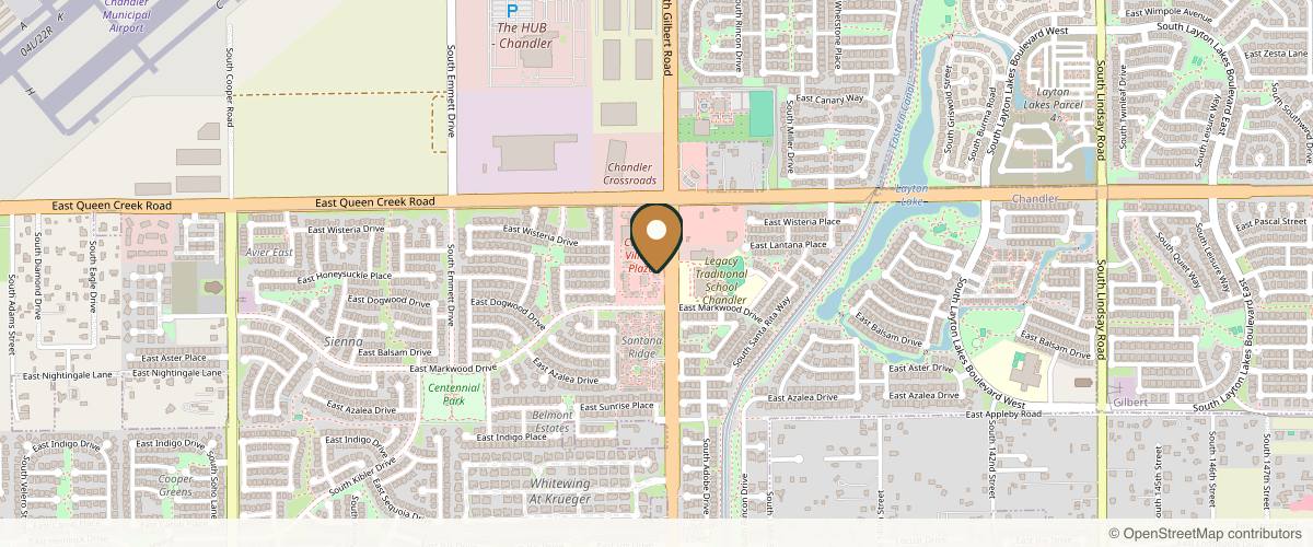 Map showing the exact location of SkinLab Laser Aesthetics & Wellness at 3160 S Gilbert Rd #1, Chandler, AZ 85286, USA