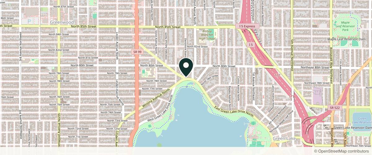 Map showing the exact location of Skinlogic Med Spa at 7900 East Green Lake Dr N #108, Seattle, WA 98103, USA