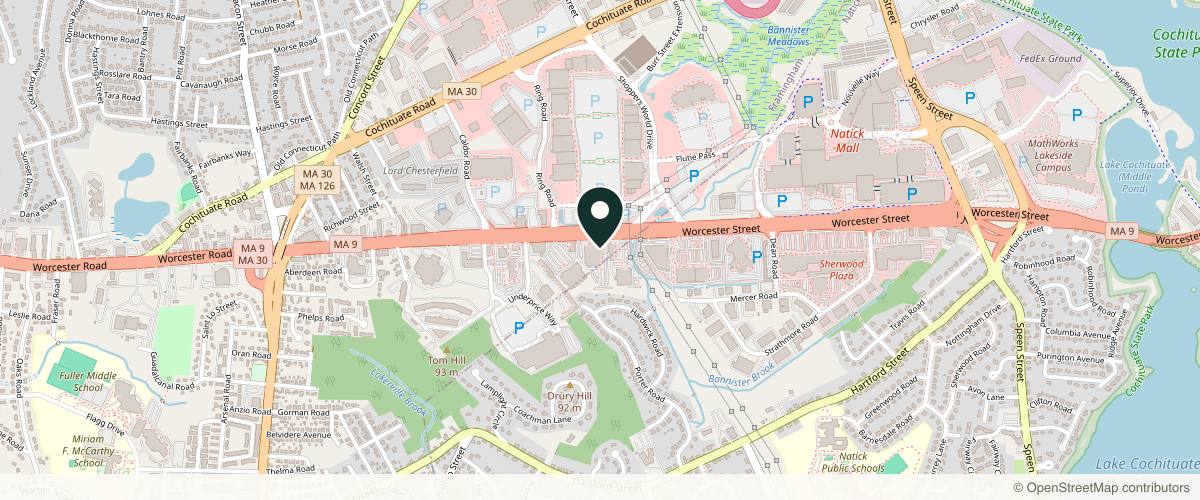 Map showing the exact location of SkinMD Framingham at 50 Worcester Rd, Framingham, MA 01702, USA