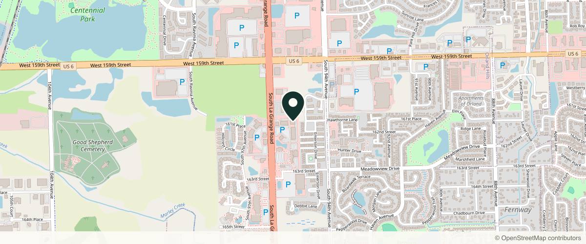 Map showing the exact location of SkinMD, LLC - Orland Park at 16105 LaGrange Rd, Orland Park, IL 60467, USA