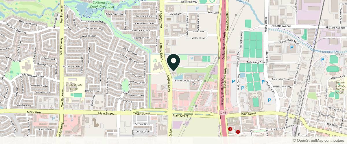 Map showing the exact location of Skinn Bar at 9560 Legacy Dr Ste 260, Frisco, TX 75033, USA