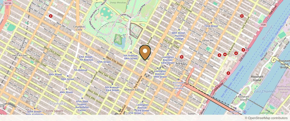 Map showing the exact location of Skinney Medspa at 30 E 60th St Ground Floor, New York, NY 10022, USA