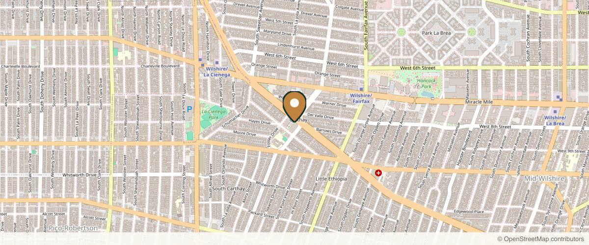 Map showing the exact location of Skinsation LA at 6310 S San Vicente Blvd Ste 325, Los Angeles, CA 90048, USA
