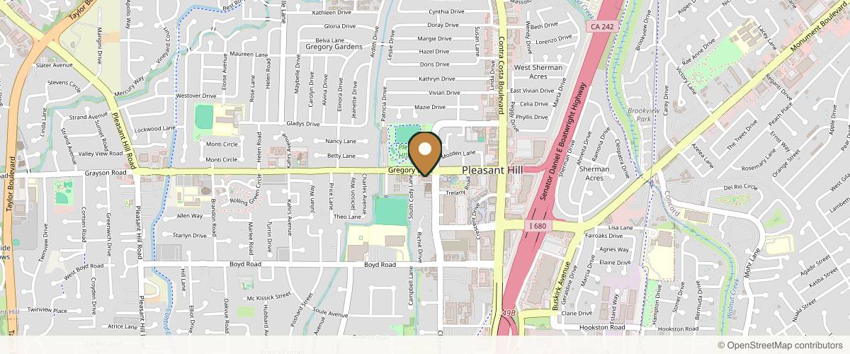 Map showing the exact location of SkinScience Medical Spa at 140 Gregory Ln #290, Pleasant Hill, CA 94523, USA