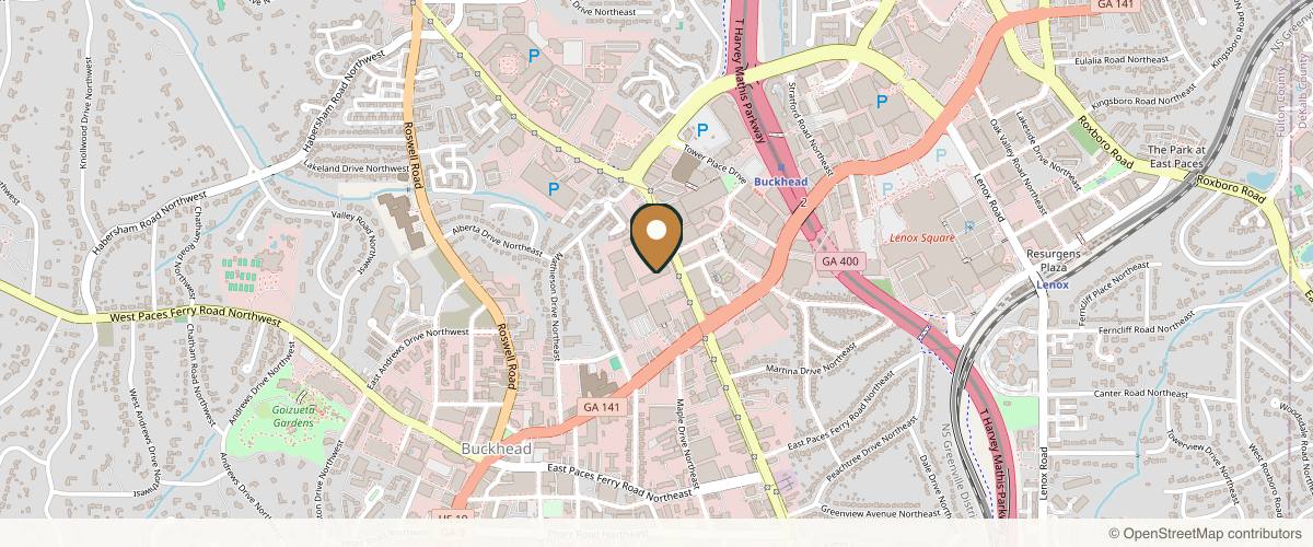 Map showing the exact location of SkinSpirit Buckhead at 3330 Piedmont Rd NE Ste 7, Atlanta, GA 30305, USA