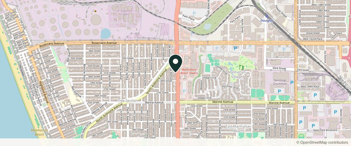 Map showing the exact location of SkinSpirit Manhattan Beach at 3113 N Sepulveda Blvd Unit C, Manhattan Beach, CA 90266, USA