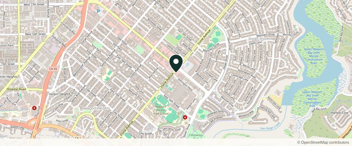 Map showing the exact location of SkinSpirit Newport Beach at 2135 Westcliff Dr #102, Newport Beach, CA 92660, USA