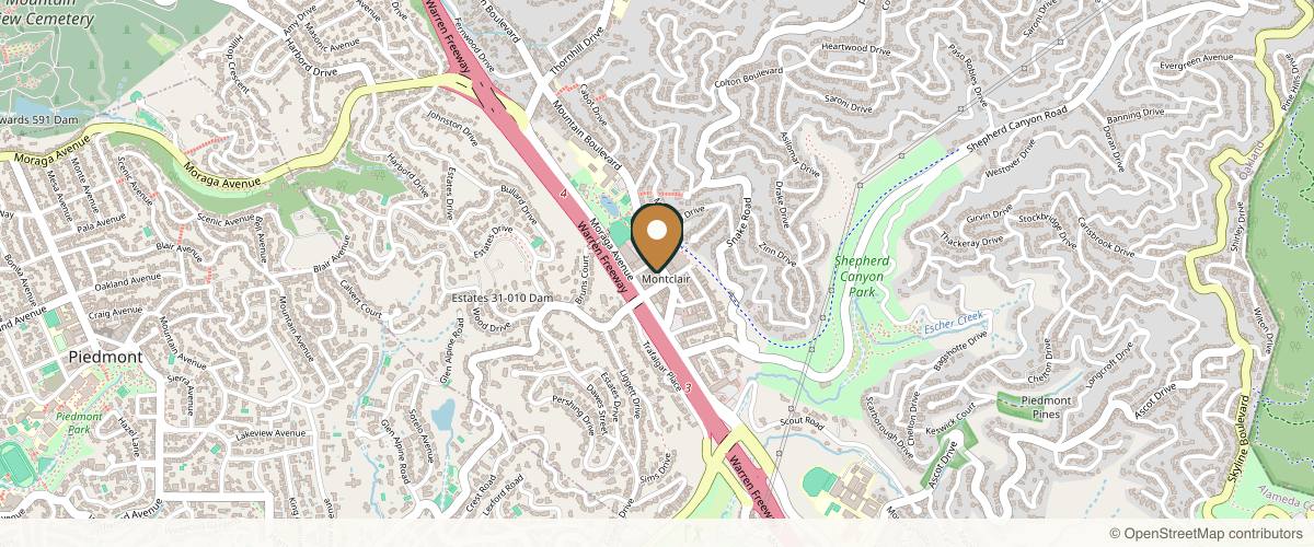 Map showing the exact location of SkinSpirit Oakland - Montclair at 2017 Mountain Blvd, Oakland, CA 94611, USA