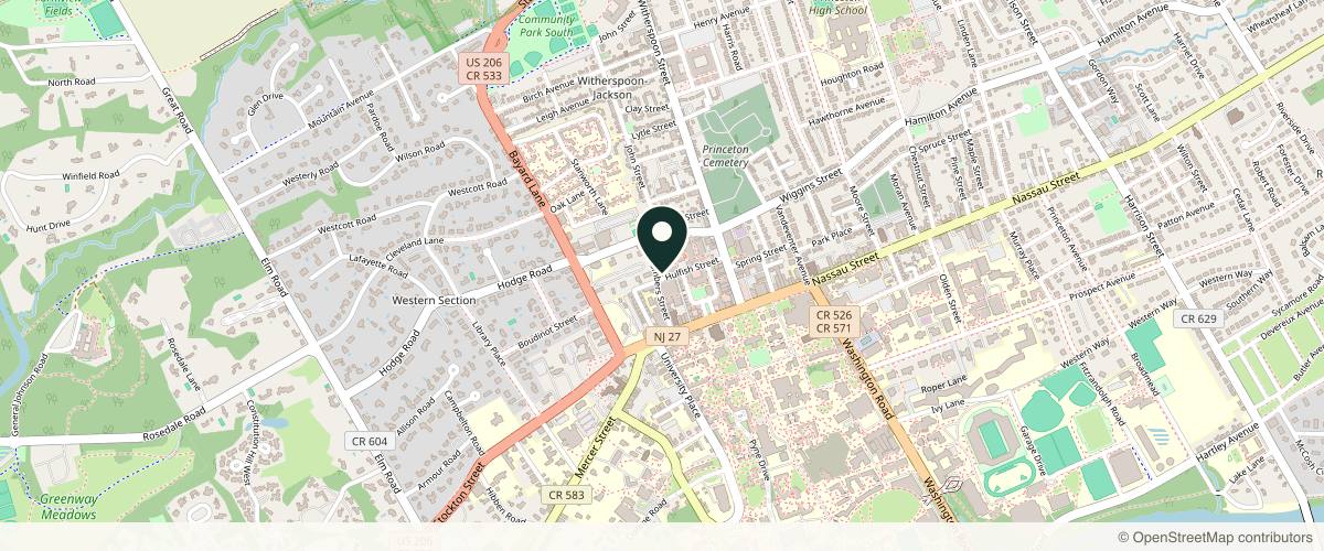 Map showing the exact location of SkinSpirit Princeton at 53 Hulfish St, Princeton, NJ 08542, USA