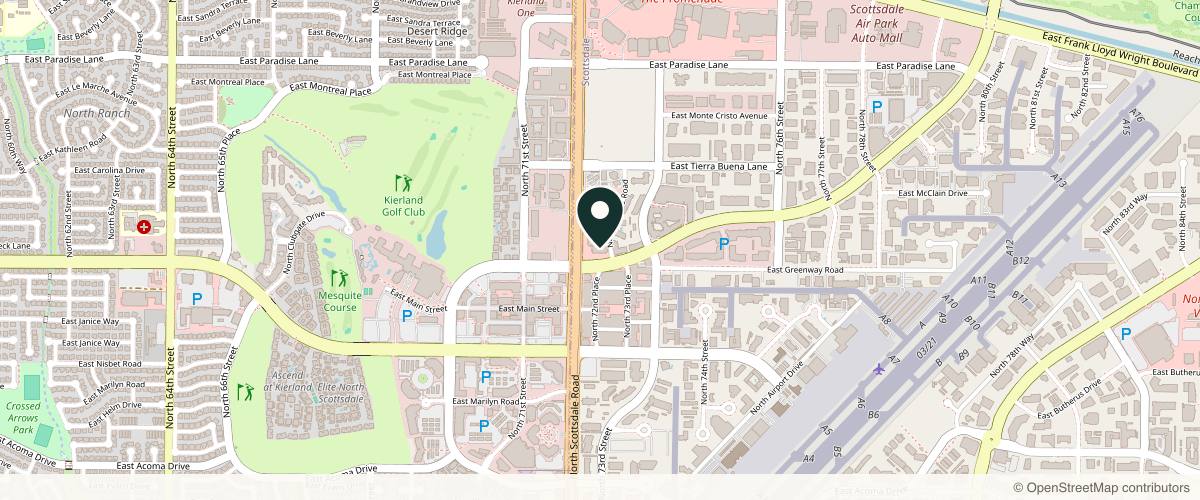 Map showing the exact location of SkinSpirit Scottsdale at 15425 N Scottsdale Rd #140, Scottsdale, AZ 85254, USA