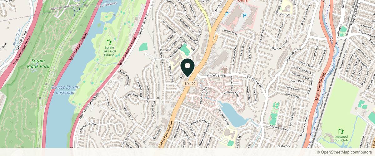 Map showing the exact location of SKN SPA Yonkers at 2231 Central Park Ave, Yonkers, NY 10710, USA