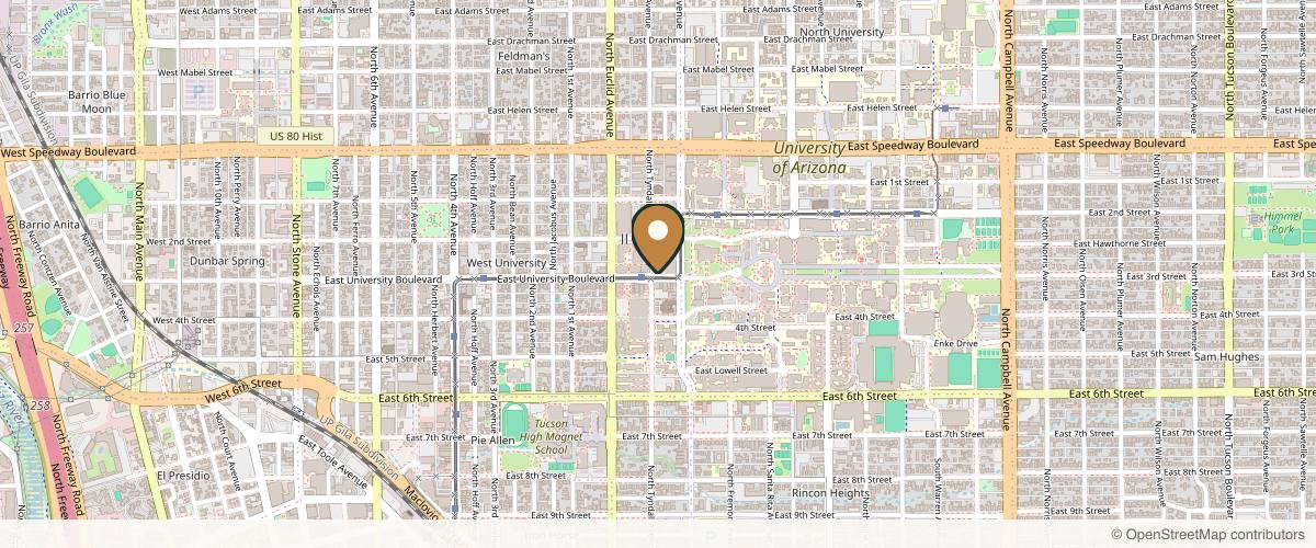 Map showing the exact location of SKNRGY Aesthetics at 905 E University Blvd #101, Tucson, AZ 85719, USA