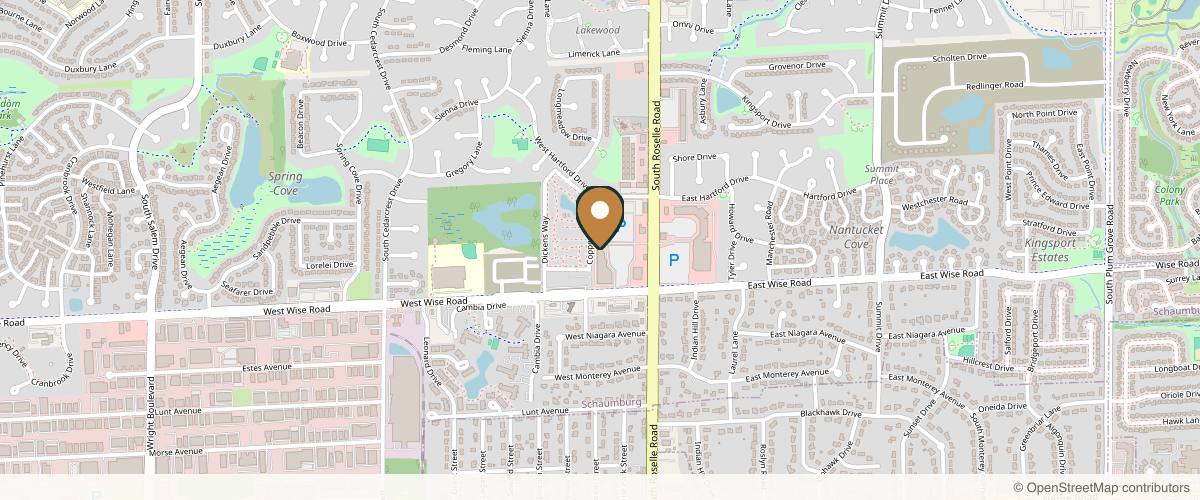 Map showing the exact location of SkyBalance MedSpa at 1140 S Roselle Rd, Schaumburg, IL 60193, USA