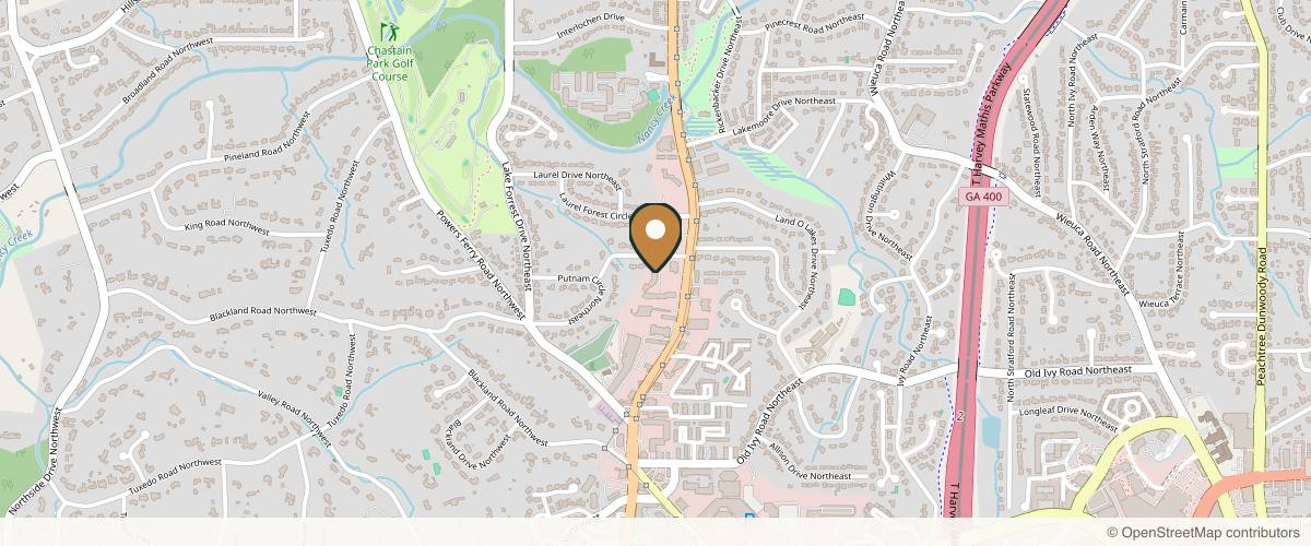 Map showing the exact location of SkynBar at 3872 Roswell Rd NE Ste D4, Atlanta, GA 30342, USA