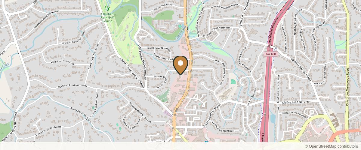 Map showing the exact location of SkynBar at 3872 Roswell Rd NE Ste D4, Atlanta, GA 30342, USA